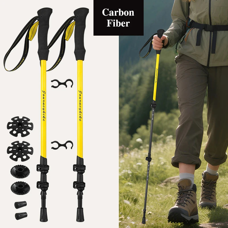 Carbon Fiber Trekking Poles with Anti-Shock - Pair