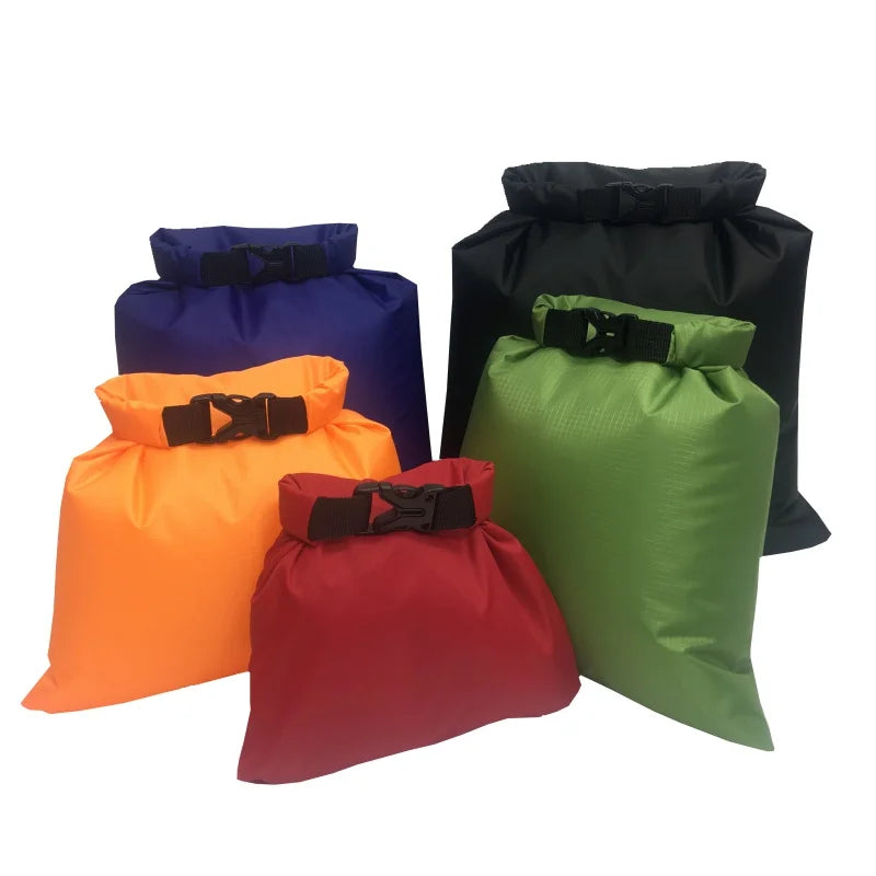 Waterproof Dry Bags 5-Pack Roll-Top  Storage Sacks for Camping, Kayaking & Rafting