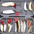 16 Piece Metal Spinner Lure kit with Storage Box