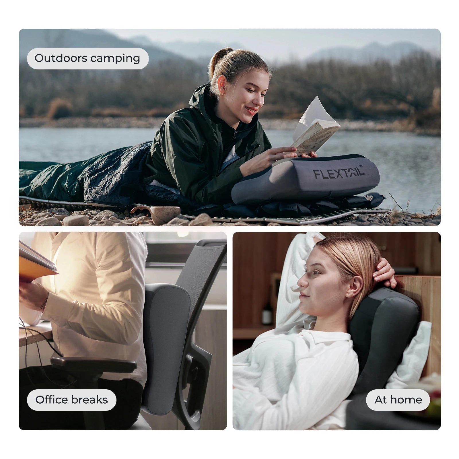 Flextail Inflatable Camping Pillow – Ergonomic, Lightweight & Washable