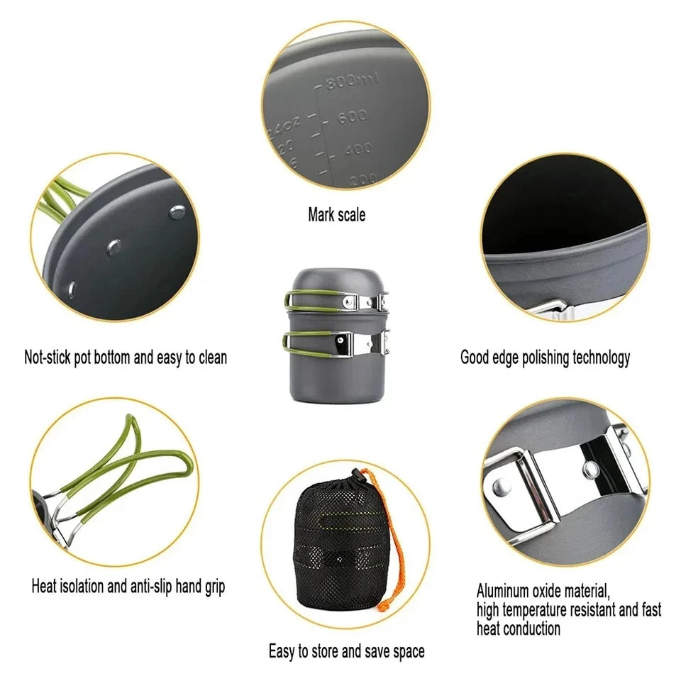 Ultralight 3-Piece Pot & Pan Set Camping Cookware