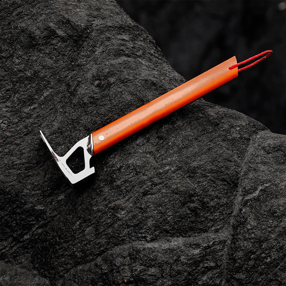 11.8-Inch Steel Tent Stake Kit with Hammer & Reflective Guy Lines