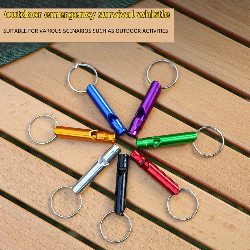 Mini Aluminum Alloy Survival Whistle – Keychain Emergency Whistle for Camping & Outdoors