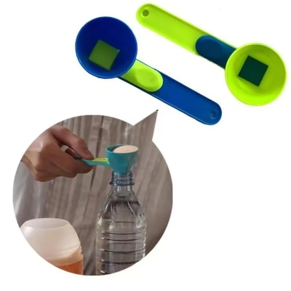 Material Mess-Free Protein Powder Scoop - Sliding Funnel for Milk & Supplements Kitchen Gadget for All Occasions Measuring Spoon