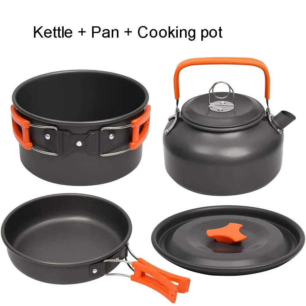 Camping Cookware Set with Folding Handles