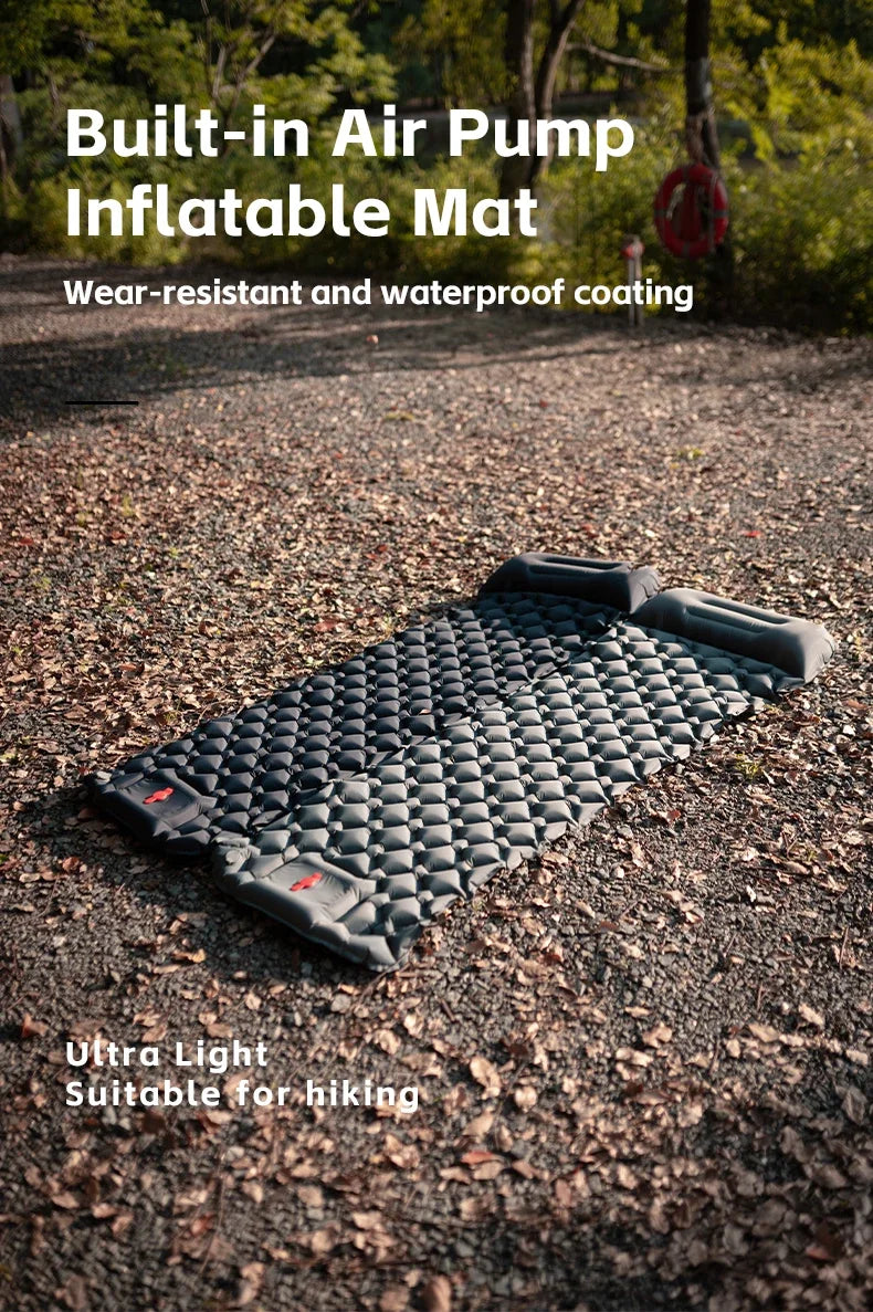 Self-Inflating Camping Mat with Pillow for Moto-Camping