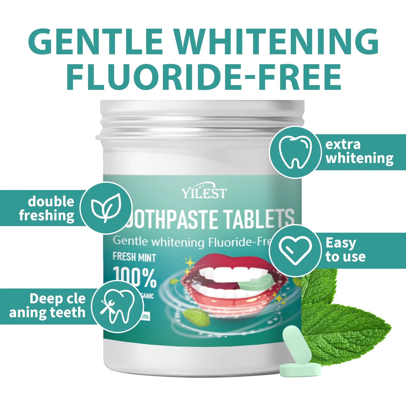 Oral Hygiene Solid Toothpaste Tablets easy to carry for camping