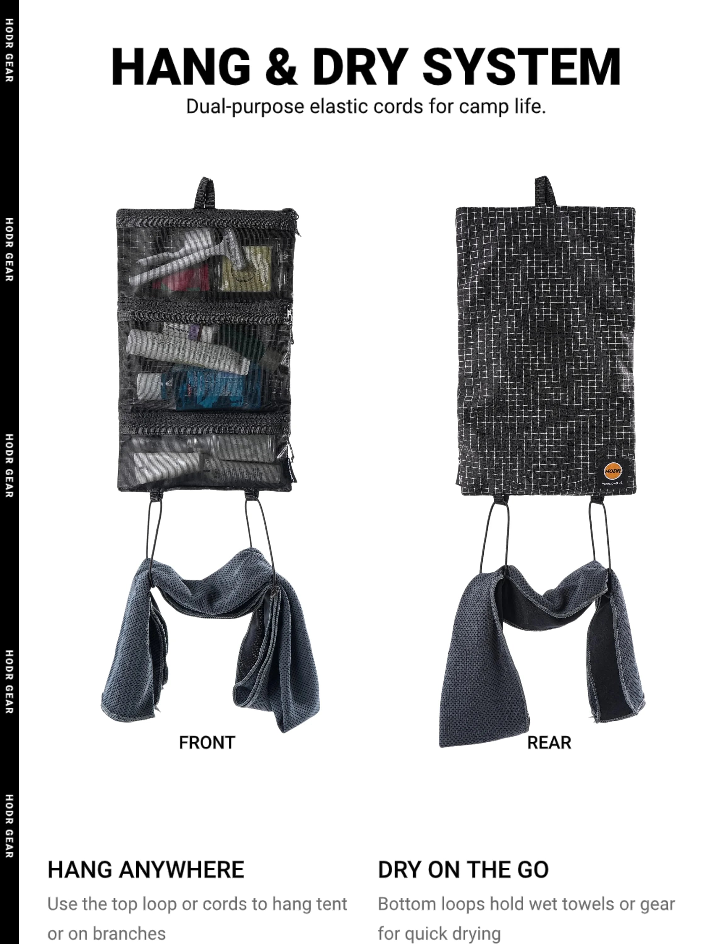 HODR GEAR Ultralight Organizer – 35g UHMWPE Gridstop Roll-Up Pouch with YKK Zippers