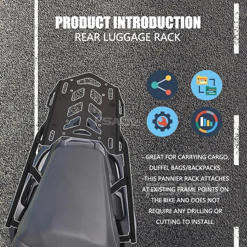 Honda NC750X / NC700X Rear Luggage Rack | Aluminum Top Case Carrier | 2012–2025