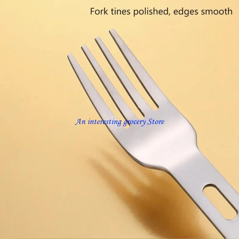 4-Piece Stainless Steel Camping Utensil Set — Lightweight Fork, Spoon & Cutter for Hiking & Outdoor Dining