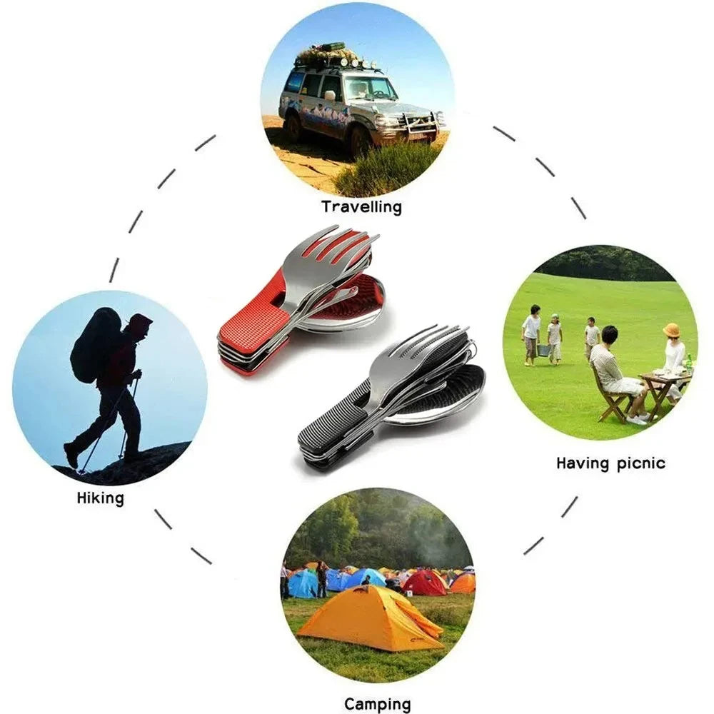 Utensil Set - Compact Knife, Fork & Spoon for Moto-Camping