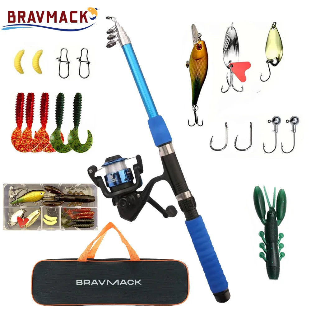 Complete Telescopic Fishing Rod & Reel Combo kit