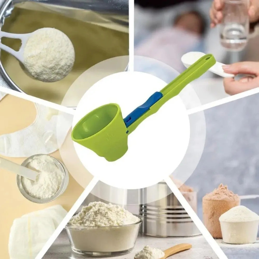 Material Mess-Free Protein Powder Scoop - Sliding Funnel for Milk & Supplements Kitchen Gadget for All Occasions Measuring Spoon
