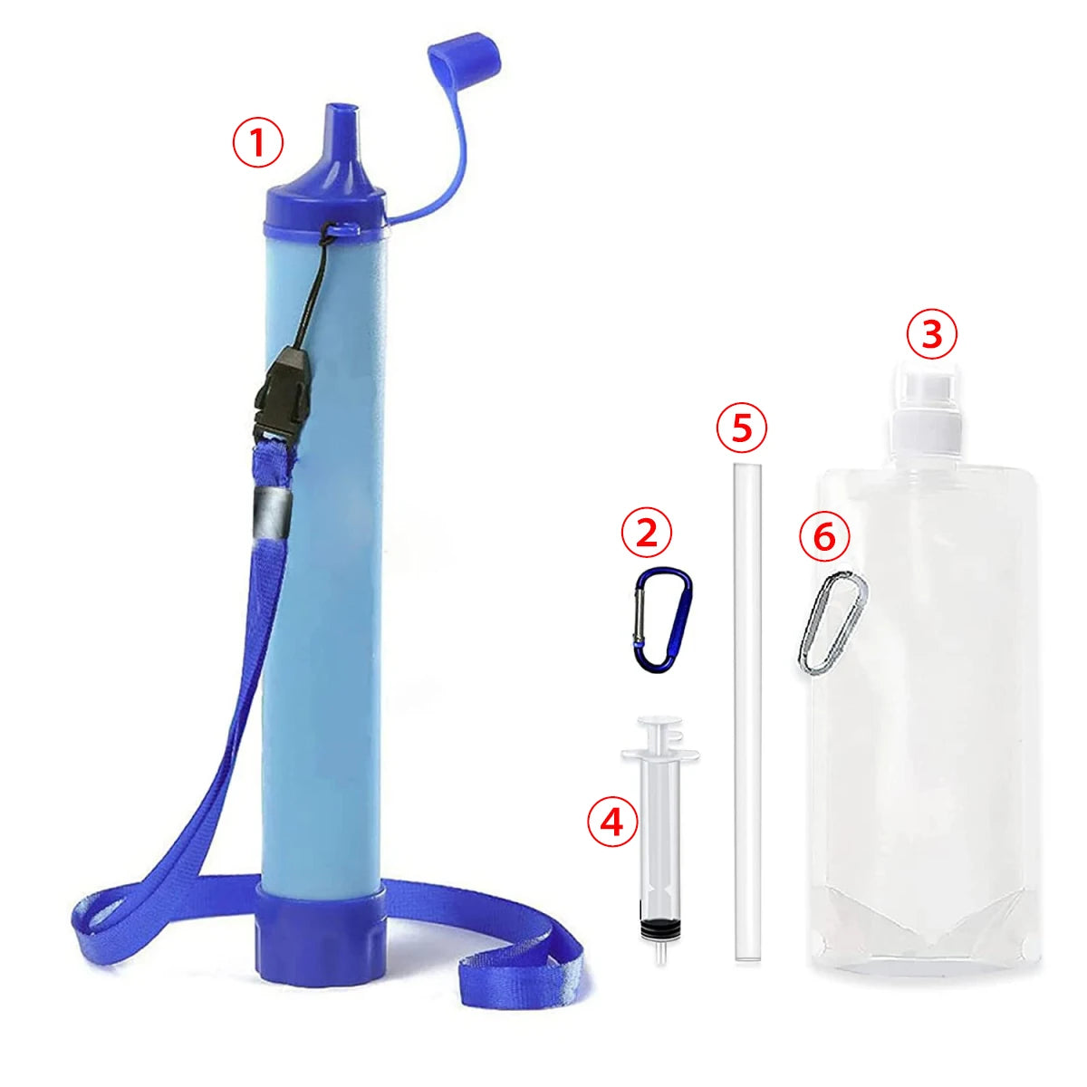 Outdoor Water Purifier – Survival Water Filter Compact Portable Purifier for Camping, Hiking & Emergency Preparedness