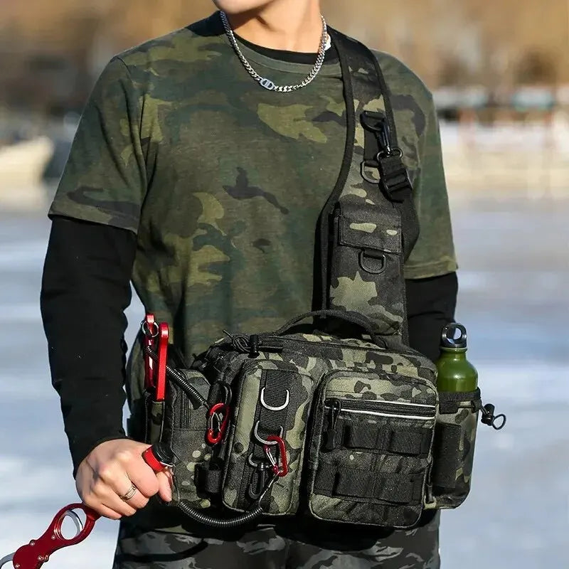 Tactical Fishing Bag with Rod Holder