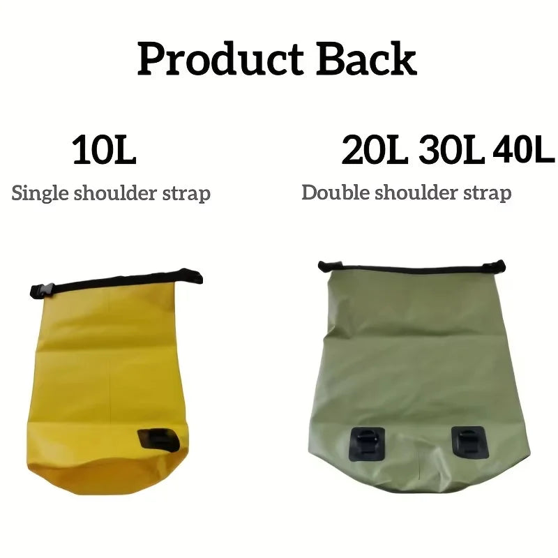 Waterproof PVC Dry Bag – 10L / 20L / 30L / 40L Roll-Top Pack for Kayaking, Rafting, Motorcycle & Camping