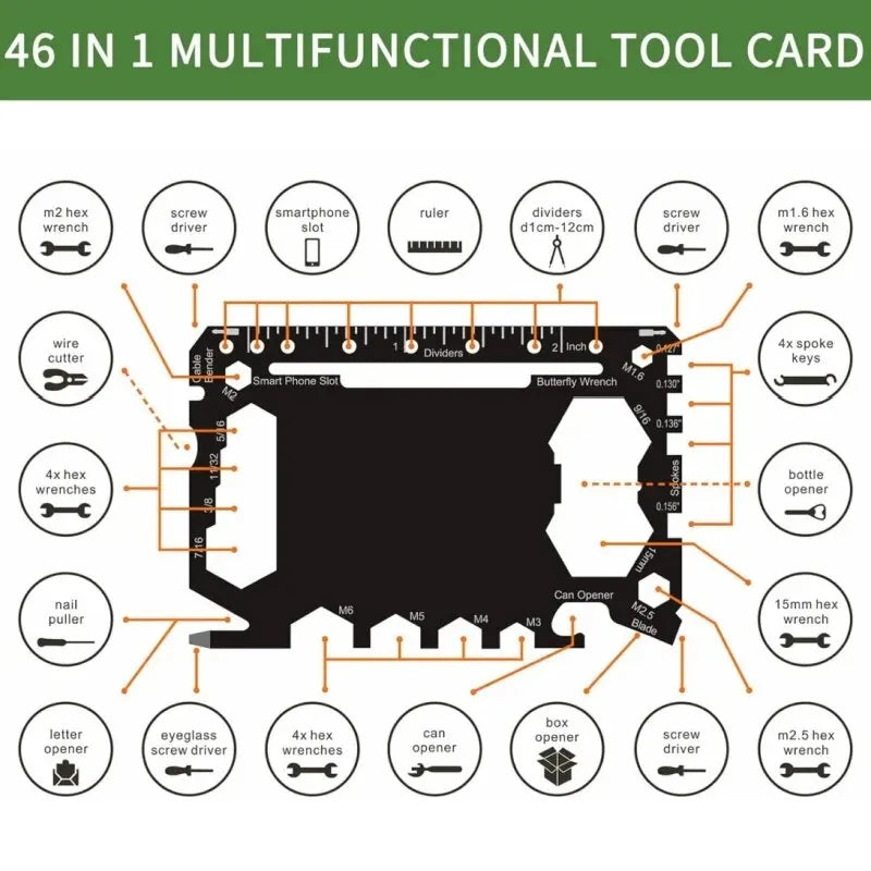 46-in-1 Credit Card Multitool - Ultimate EDC Tool