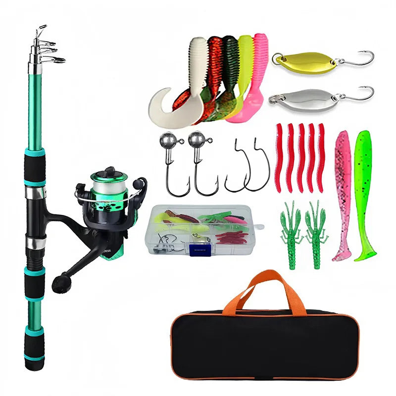 Complete Telescopic Fishing Rod & Reel Combo kit