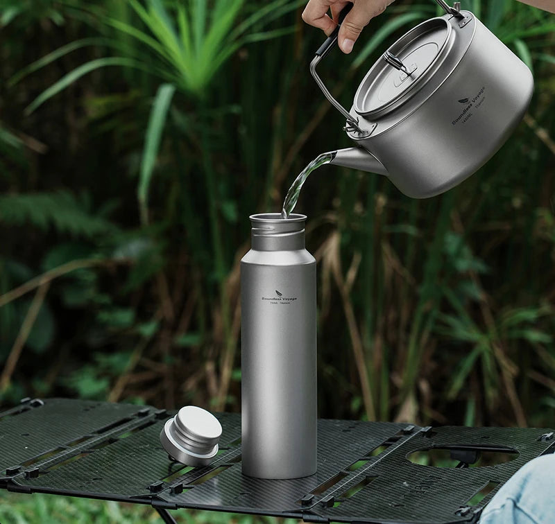 Boundless Voyage Titanium Water Bottle – Wide Mouth, Leak-Proof, Lightweight