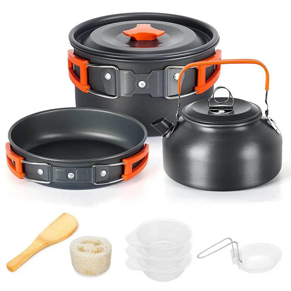 Camping Cookware Set with Folding Handles
