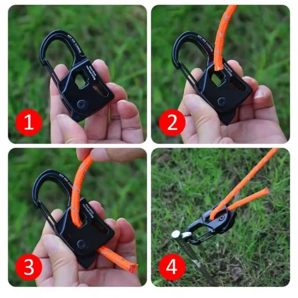 Aluminum Alloy Self-Locking Rope Tensioner for  Camping Tent Cord Adjuster