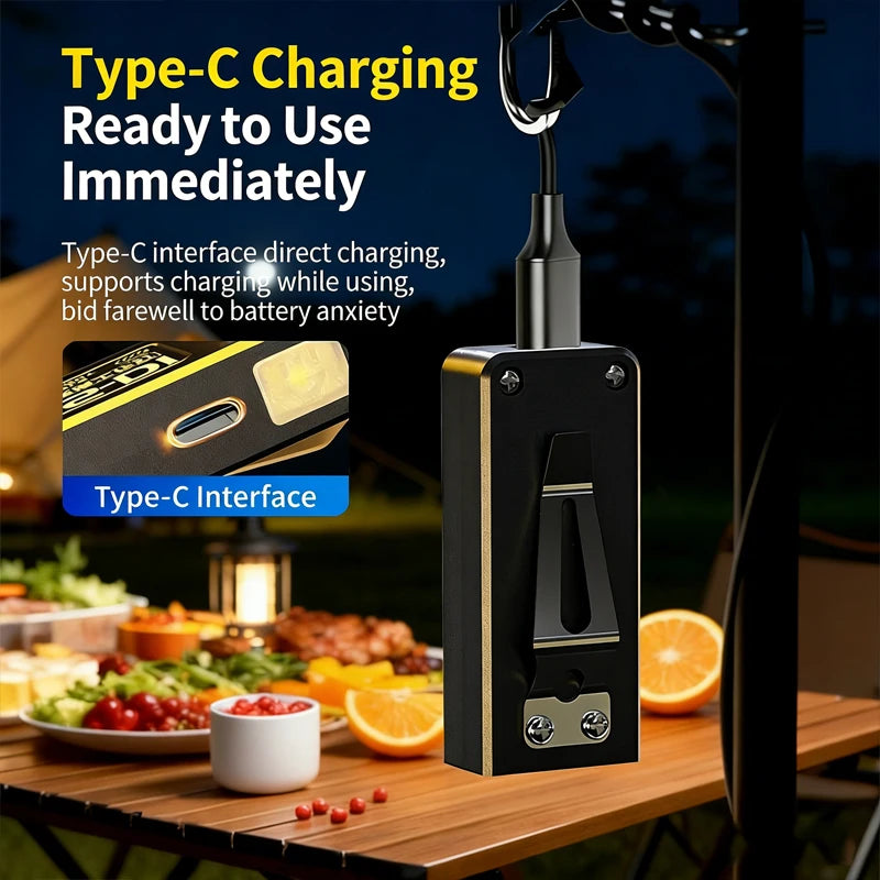 Compact LED Flashlight - Rechargeable Magnetic Clip Light