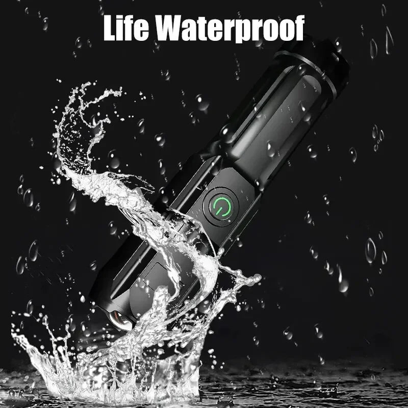 F15-T Tactical LED Flashlight — USB Rechargeable, Zoomable & Waterproof
