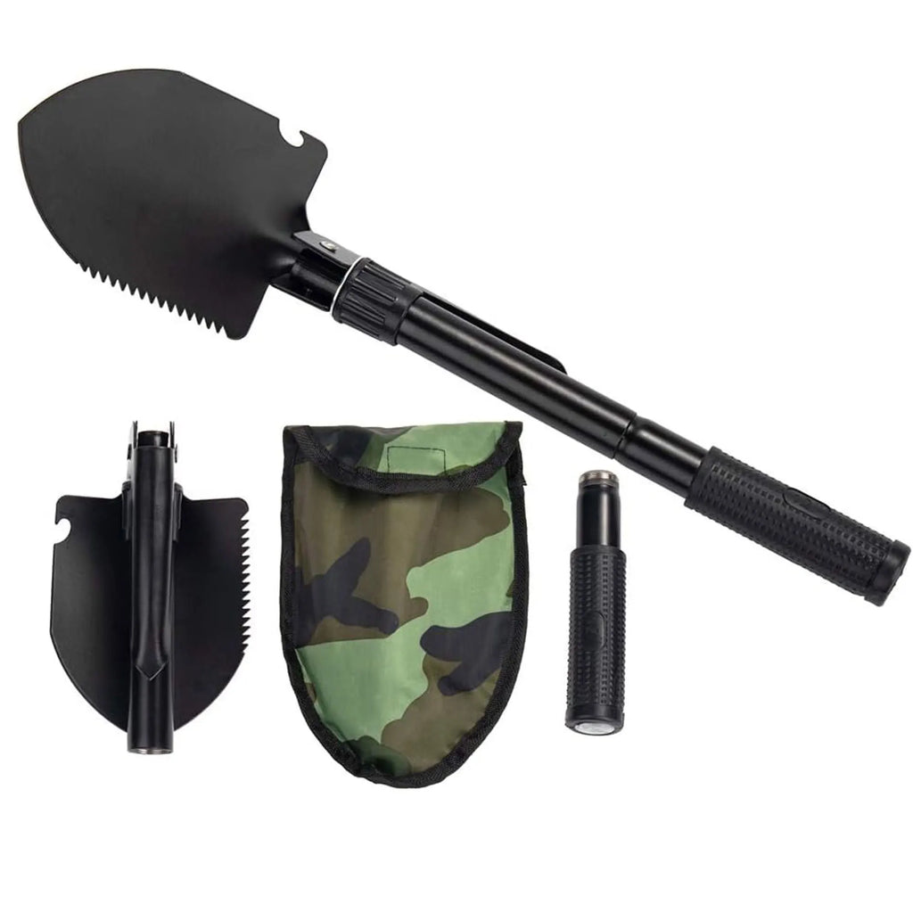 Military Folding Shovel – Multi-Function Camping Entrenching Tool with Carry Pouch