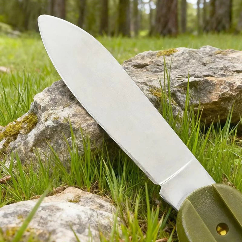 7-in-1 Stainless Steel Camping Cutlery Set — Foldable Fork, Spoon, Knife & Bottle Opener