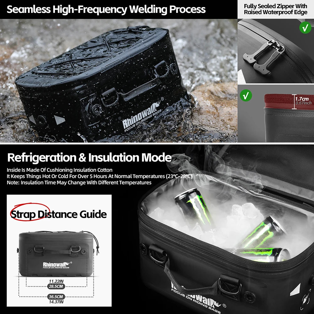 Rhinowalk Fortress Series Waterproof Motorcycle Side Case Bag – 16L ADV Luggage