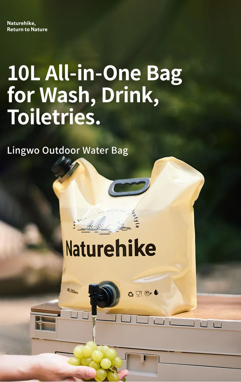 Naturehike 10L Folding Water Storage Bag – Leak-Proof Collapsible Container for Camping & Hiking