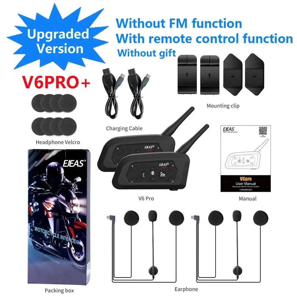 EJEAS V6 PRO+ Motorcycle Helmet Intercom