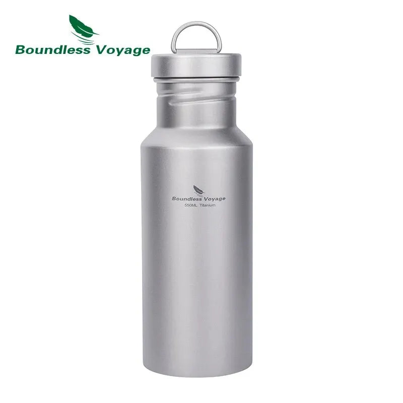 Boundless Voyage Titanium Water Bottle – Wide Mouth, Leak-Proof, Lightweight