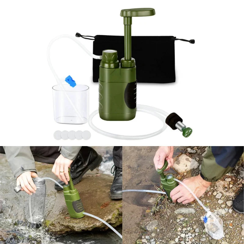 Compact Water Filtration System for Moto-Camping