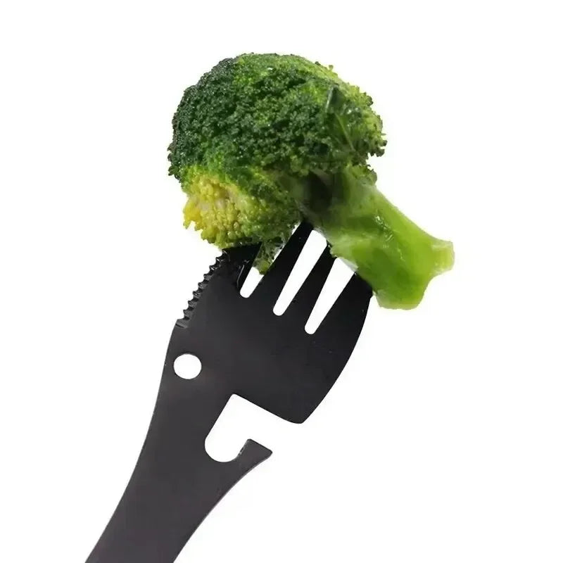 Stainless Steel Camping Utensil – Fork, Spoon & Opener