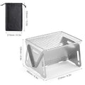 Folding Wood Burning Camp Stove with Grill Plate – Portable Stainless Steel Backpacking Stove