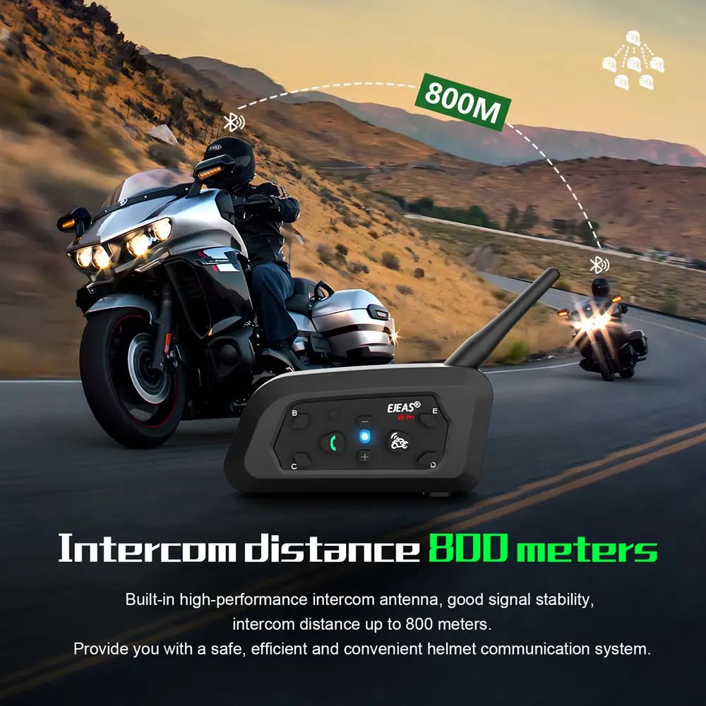 EJEAS V6 PRO+ Motorcycle Helmet Intercom