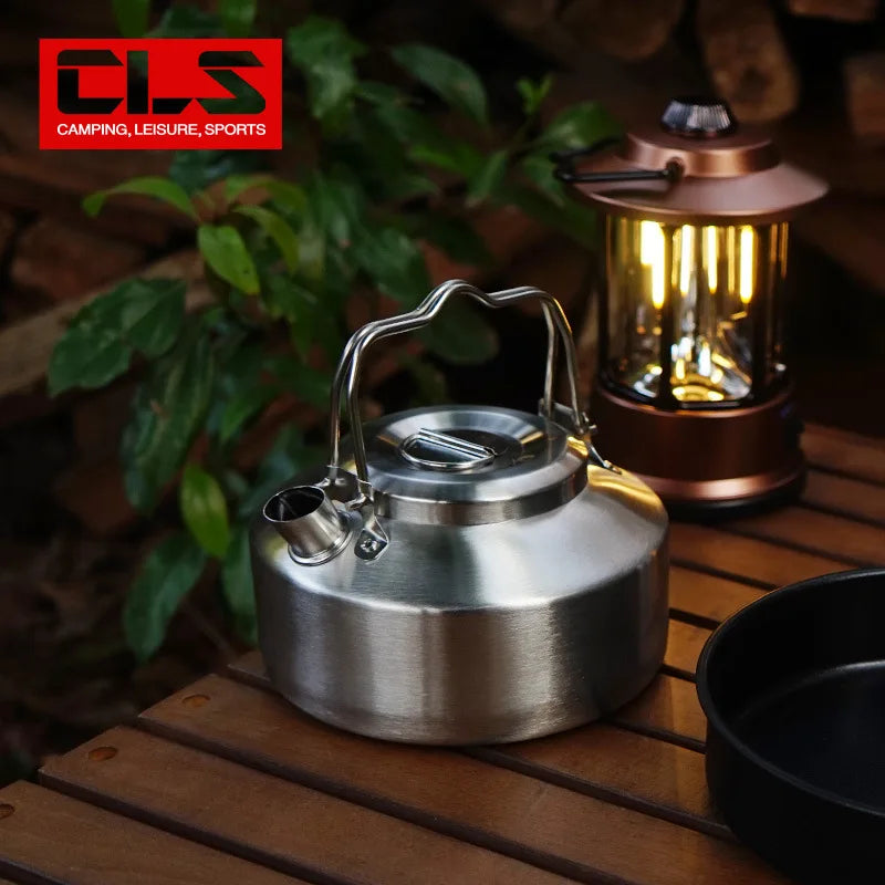 Stainless Steel Camping Kettle with Locking Handle