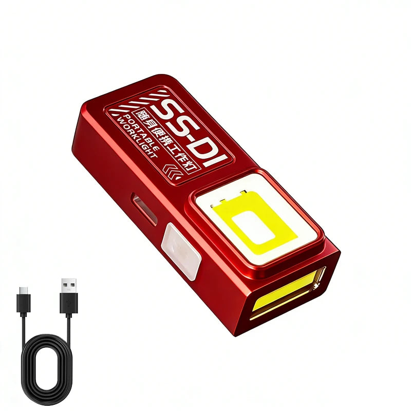 Compact LED Flashlight - Rechargeable Magnetic Clip Light
