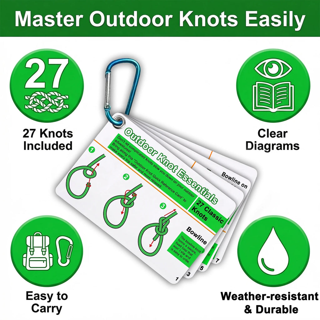 Pocket Knot Tying Cards – 27 Knots with Mini Carabiner