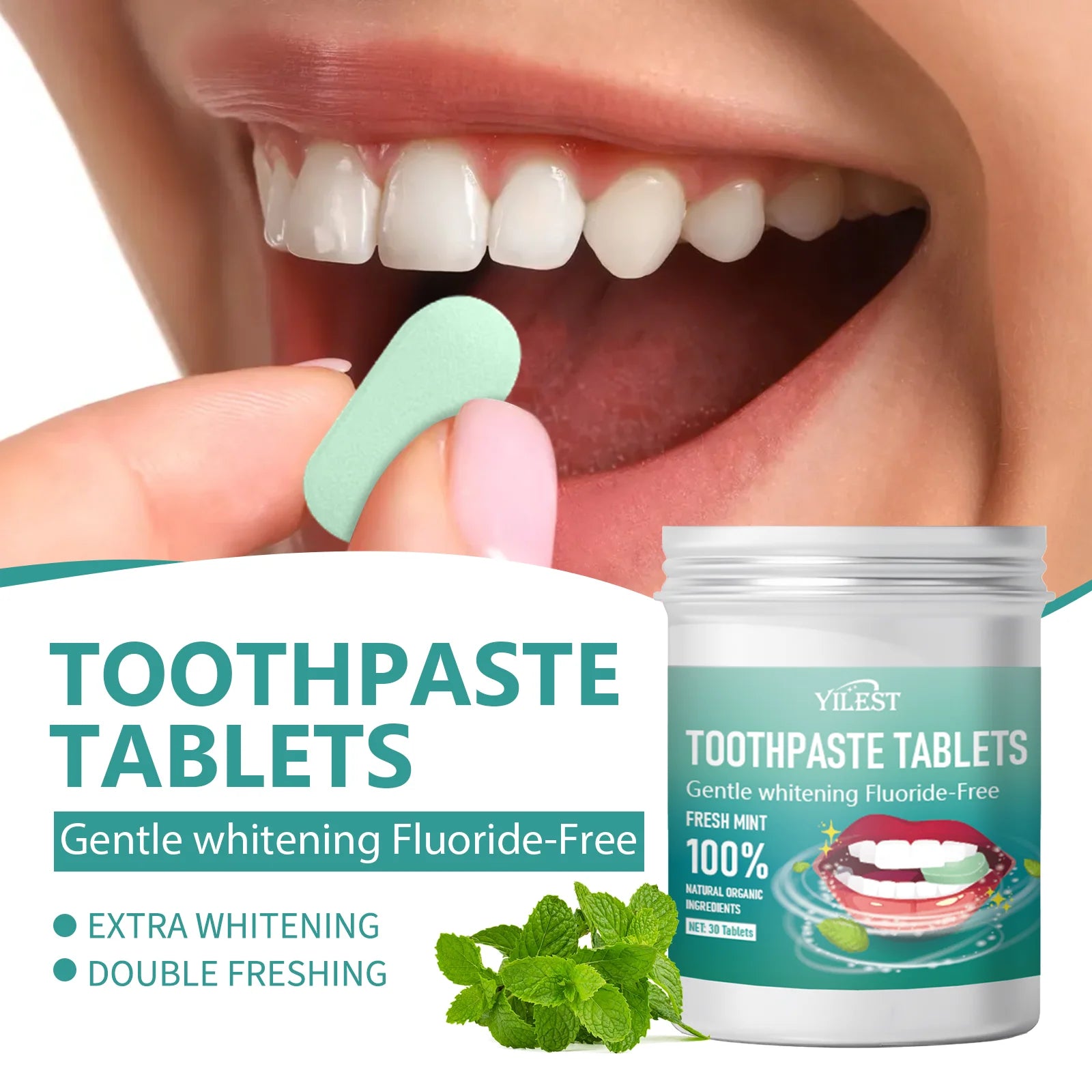 Oral Hygiene Solid Toothpaste Tablets easy to carry for camping