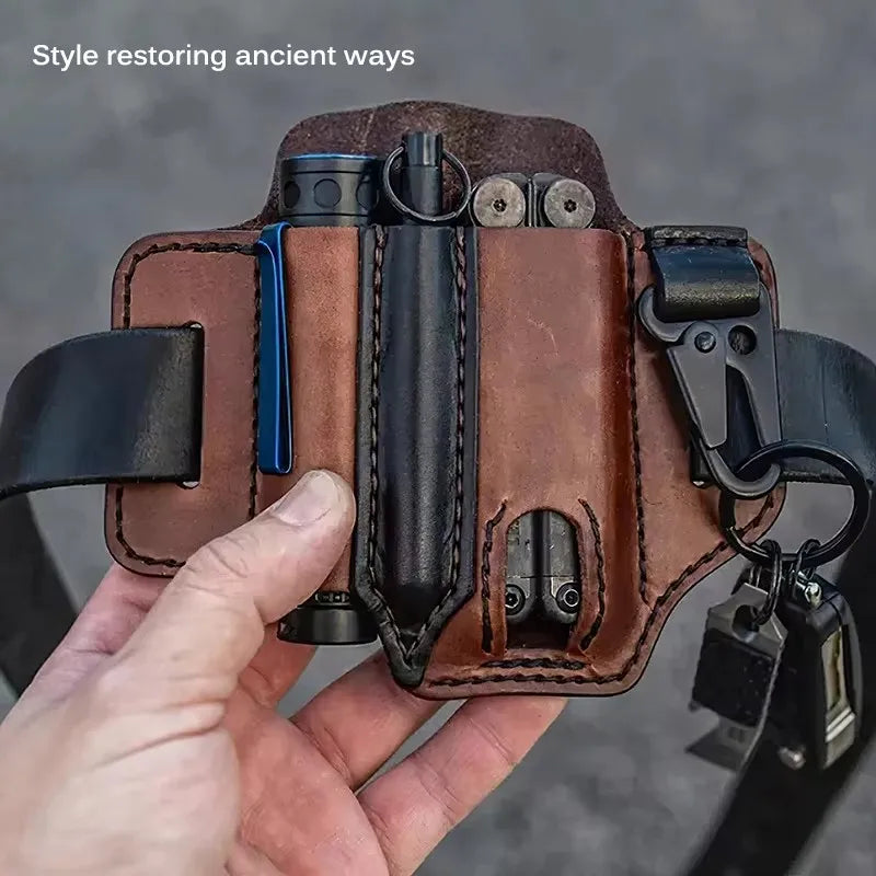 PU Leather Belt Tool Pocket – Multifunctional EDC Pouch for Outdoor & Camping