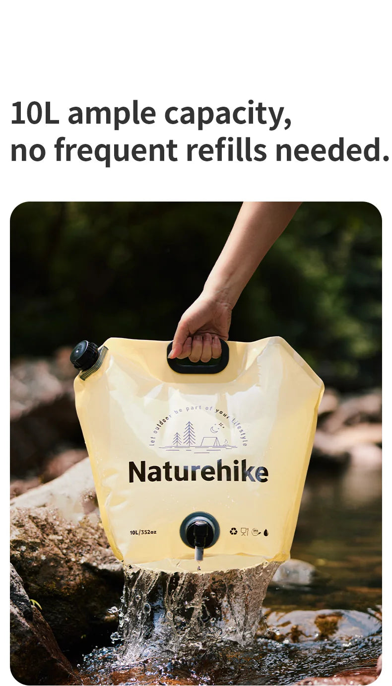 Naturehike 10L Folding Water Storage Bag – Leak-Proof Collapsible Container for Camping & Hiking