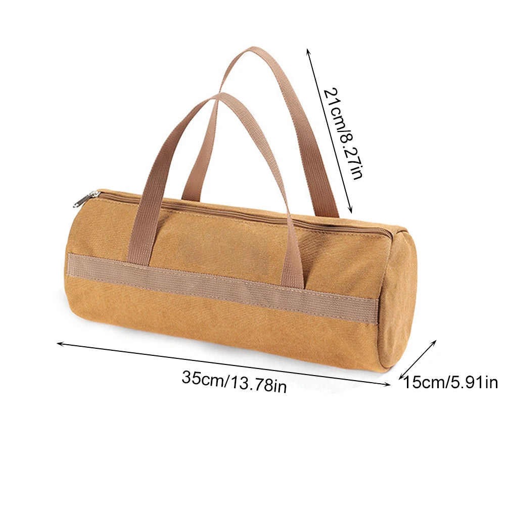 Canvas Tent Stake & Camping Tool Storage Bag – Brown
