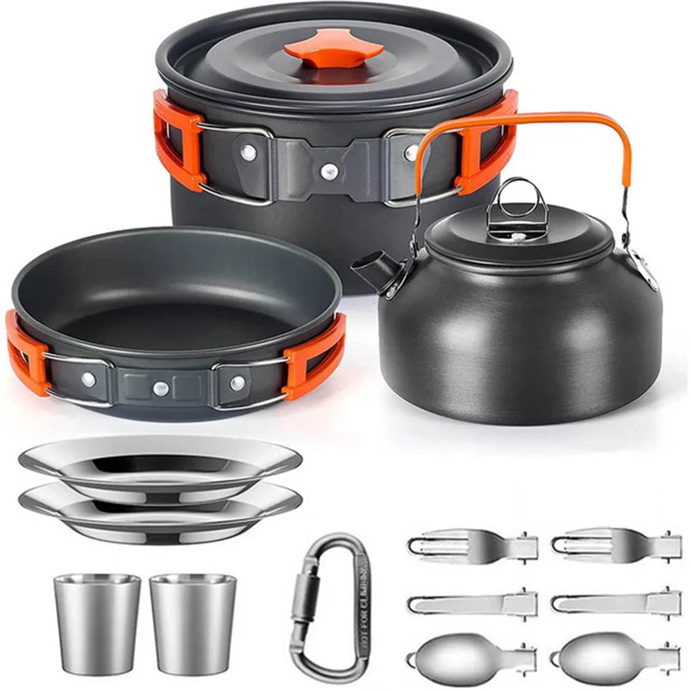 Camping Cookware Set with Folding Handles
