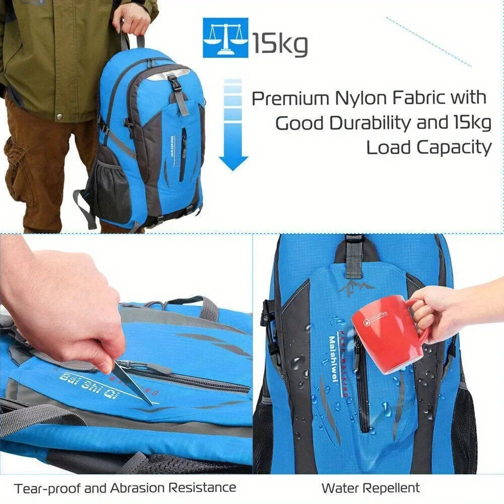 Large Capacity Nylon Backpack for Hiking, Climbing & Camping