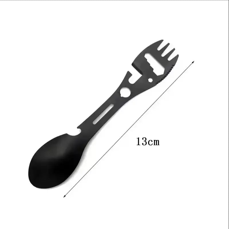 Stainless Steel Camping Utensil – Fork, Spoon & Opener