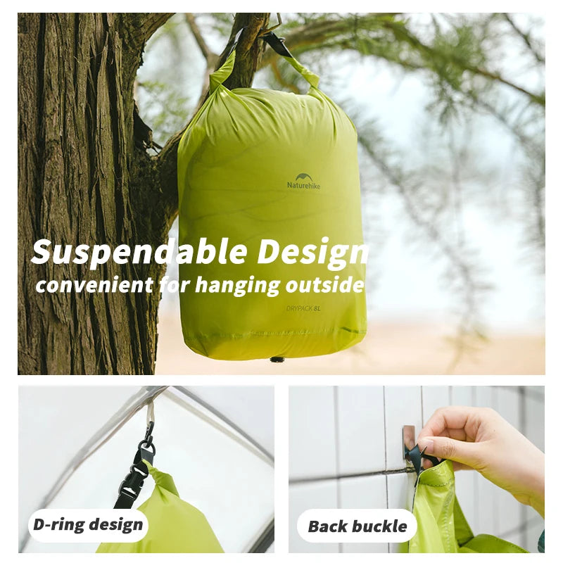 Naturehike Waterproof Dry Bag – Compression Roll-Top Sack for Kayaking, Rafting & Camping (2L / 4L / 8L)