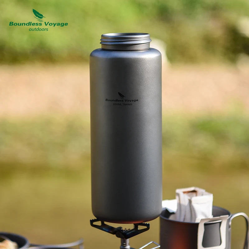 Boundless Voyage Titanium Water Bottle – 600ml & 1050ml | Camping & Cycling Canteen