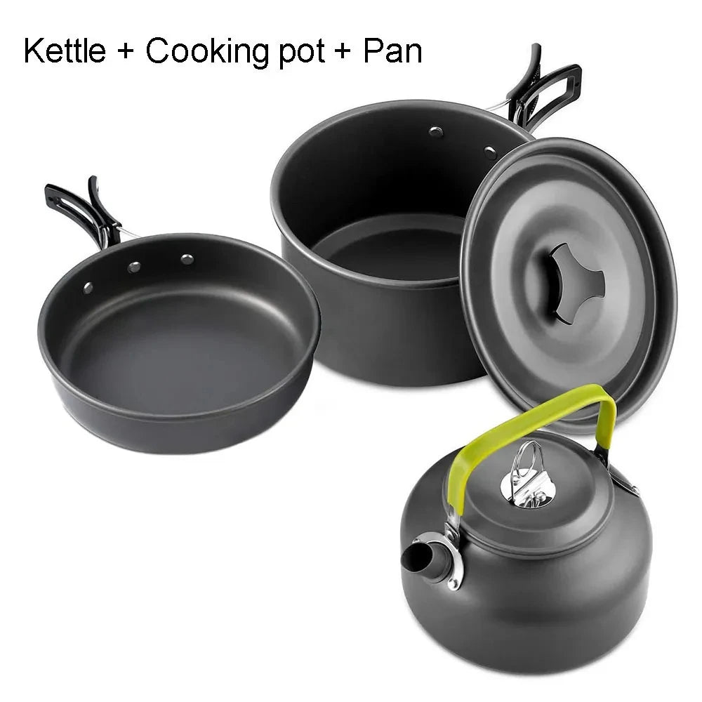 Camping Cookware Set with Folding Handles